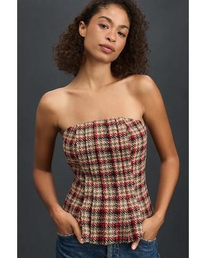 Mare Mare Strapless Plaid Top - Black