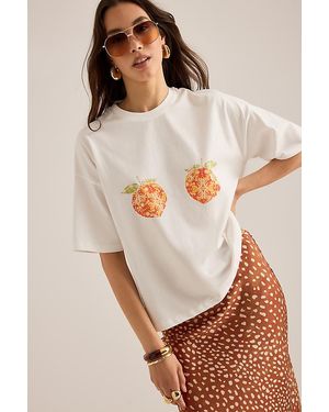 Never Fully Dressed Peach Boob T-Shirt - Brown