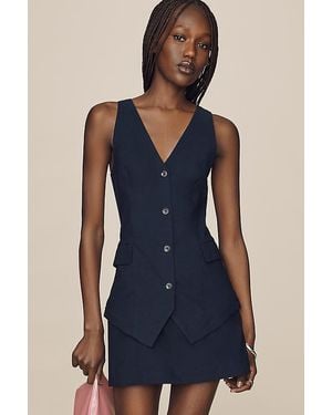 Maeve Tailored Buttondown Playsuit - Blue