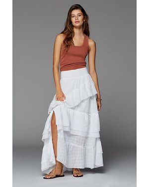 Pilcro Textured Petticoat Maxi Skirt - Grey