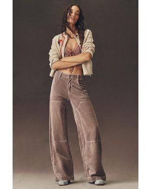 Pilcro High-Rise Puddle Curve Taper Jeans - Brown