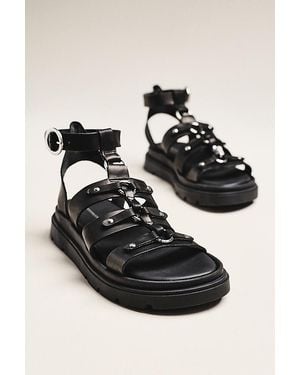 By Anthropologie Leather Gladiator Sandals - Black