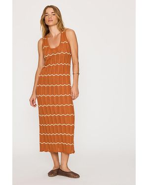 Varley Yuna Knit Midi Dress - Orange