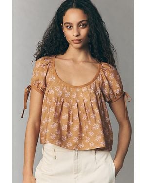 By Anthropologie Scoop-Neck Swing Top - Grey