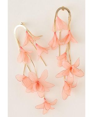 By Anthropologie Flutter Flower Drop Earrings - Pink