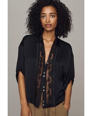 Pilcro Quincy Lace Blouse By - Black