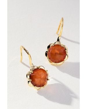 By Anthropologie Stone Fishhook Drop Earrings - Red