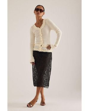 OperaSPORT Caroline Ruffle Cardigan - Natural
