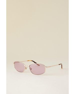 Messyweekend Lexie Slim Metal Sunglasses - Natural