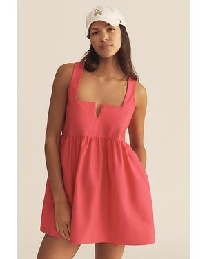 Daily Practice Sleeveless Notch-Neck Mini Dress - Red