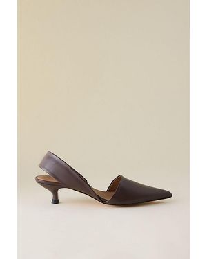 Flattered Ninni Leather Slingback Heels - Natural
