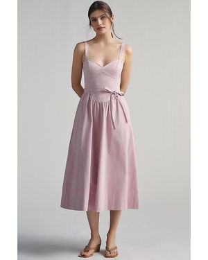 Mare Mare Cotton Seamed Midi Dress - Pink