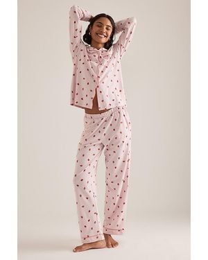 Chelsea Peers Strawberry Long Pyjama Set - Pink