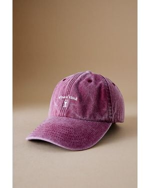 By Anthropologie Wine O'Clock Embroidered Baseball Cap - Purple