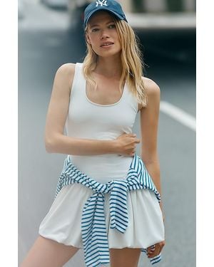 Daily Practice Waypoint Basque-Waist Bubble-Hem Mini Dress - Blue