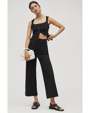 Maeve The Colette Knit Crop Wide-Leg Trousers By - Black