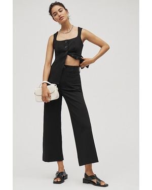 The Colette Collection by Maeve The Colette Knit Crop Wide-Leg Trousers By Maeve - Black