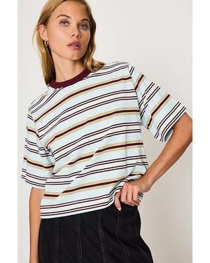 By Anthropologie Boxy Stripe T-Shirt - Grey