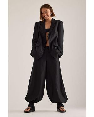 OperaSPORT Gia Linen-Blend Balloon Trousers - Black