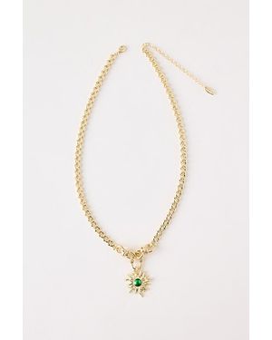 By Anthropologie Sunflower Stone Pendant Necklace - White