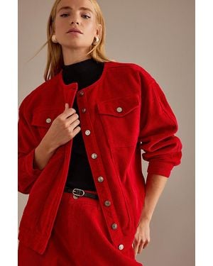 ALIGNE Cord Moto Jacket - Red