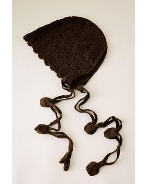 By Anthropologie Crochet Bonnet - Black