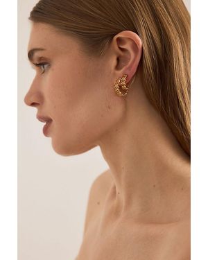 Rachel Jackson Mini Love Story Heart Hoop Earrings - Metallic