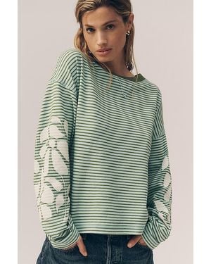 Pilcro Cotton Bonfire Long-Sleeve Top - Green