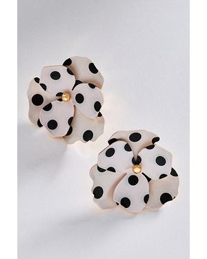 Maeve Floral Polka Dot Earrings - Metallic