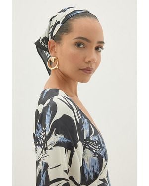 By Anthropologie Floral Printed Headscarf - Blue
