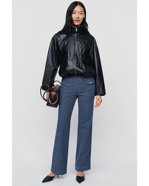 By Anthropologie Low-Rise Straight-Leg Utility Trousers - Blue