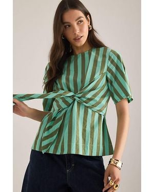 Damson Madder Estelle Tie-Front T-Shirt - Green