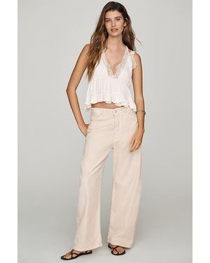 Pilcro The Kayden Cord Mid-Rise Barrel Trousers By - Natural