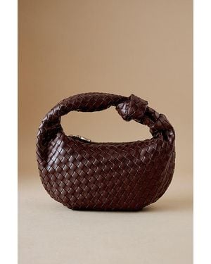 Melie Bianco Larissa Woven Faux-Leather Shoulder Bag - Brown