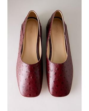 Maeve Square-Toe Leather Flats - Red