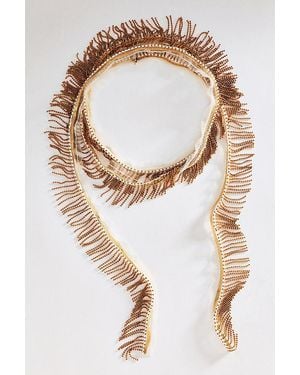 By Anthropologie Prelayer Wrap Tassel Necklace - Natural