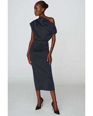 Extro & Vert Valentine Off-The-Shoulder Midi Dress - Blue