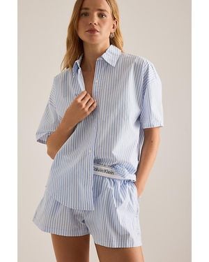 Calvin Klein Poplin Boxer Shorts - Blue