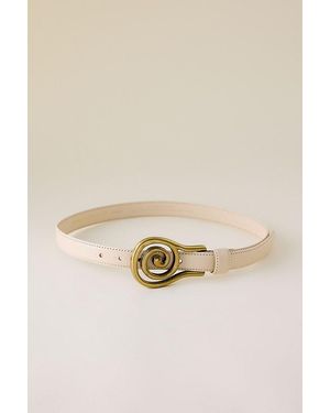 By Anthropologie Swirl Buckle Leather Belt - Natural