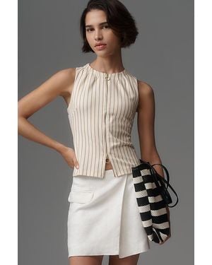 By Anthropologie Zip-Front Tank Top - Grey
