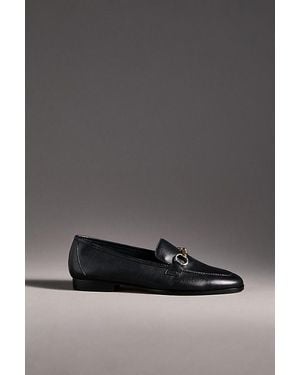 Maeve Slim Leather Loafers - Grey