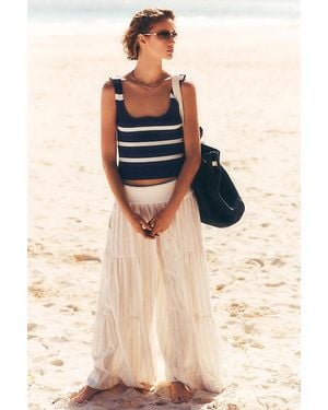 Maeve Square-Neck Knit Tank Top - Blue