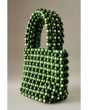 Anthropologie Anika Beaded Clutch Bag - Green