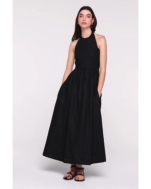 ALIGNE Holly Halter Linen Midi Dress - Black