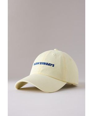 By Anthropologie Slow Sundays Embroidered Baseball Cap - Metallic
