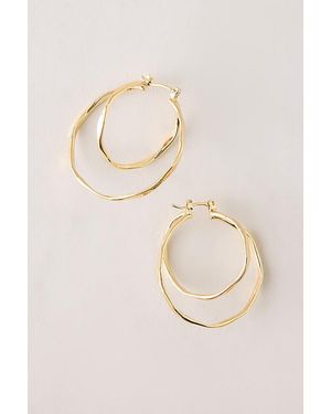 Anthropologie Twist Hoop Earrings - Natural