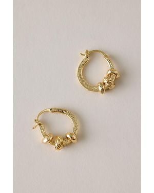 By Anthropologie Hammered Ball Hoop Earrings - Natural