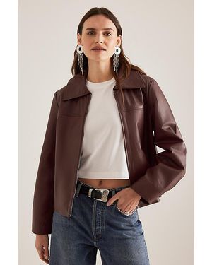 SELECTED Bea Leather Jacket - Brown