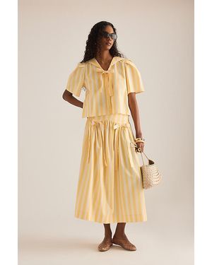 The Tiny Big Sister Striped Sailor Blouse - Natural
