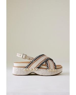 Kelsi Dagger Brooklyn Pace Raffia Platform Sandals - Natural